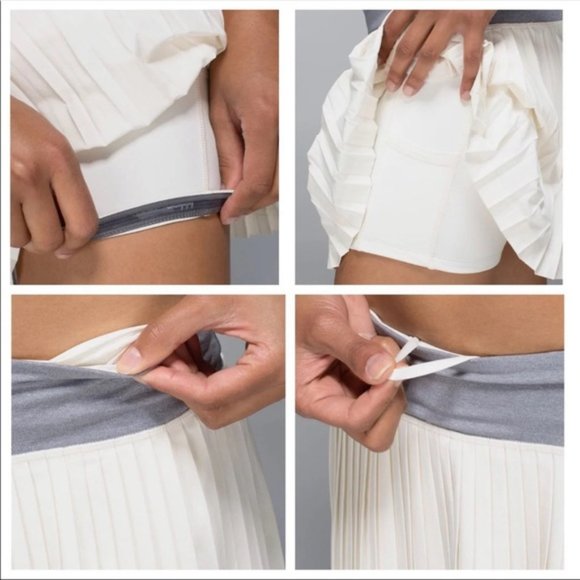 Lululemon Pleat to Street skirt tennis Skort White Grey Size 8 golf - Picture 3 of 7
